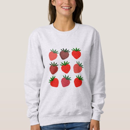 Aardbei Crewneck Kawaii Sweatshirt esthetiek (Voorkant)