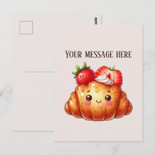 Aardbei Croissant voeg bedrijfsnaam of bericht toe Briefkaart