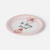 Aardbei Cupcake Baby shower-Borden Papieren Bordje (Gekanteld)
