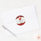Aardbei Cupcake Bakkerij Box Seals Ronde Sticker (Envelop)