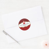 Aardbei Cupcake Bakkerij Box Seals Ronde Sticker (Envelop)
