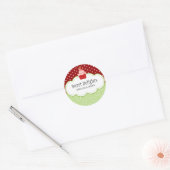 Aardbei Cupcake Bakkerij Cake Box Seals Ronde Sticker (Envelop)