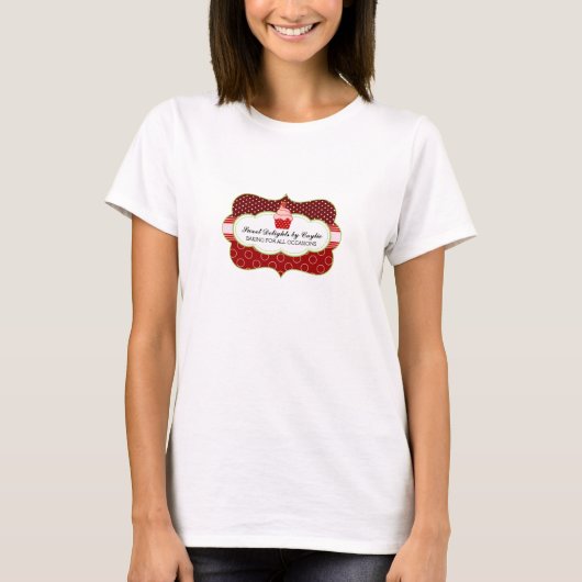Aardbei cupcake bakkerij t-shirt (Voorkant)