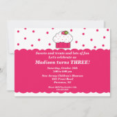 Aardbei Cupcake Birthday Uitnodiging (Voorkant)