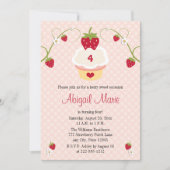 Aardbei cupcake Birthday Uitnodiging Elke leeftijd (Voorkant)