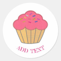Aardbei Cupcake Borduurwerk Print aangepaste tekst