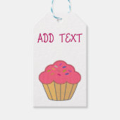 Aardbei Cupcake Borduurwerk Print Cadeaulabel (Voorkant)