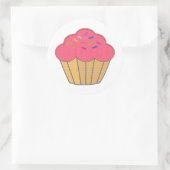 Aardbei Cupcake Borduurwerk Print Ronde Sticker (Tas)