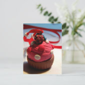 Aardbei Cupcake Briefkaart (Staand voorkant)
