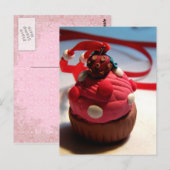 Aardbei Cupcake Briefkaart (Voorkant / Achterkant)