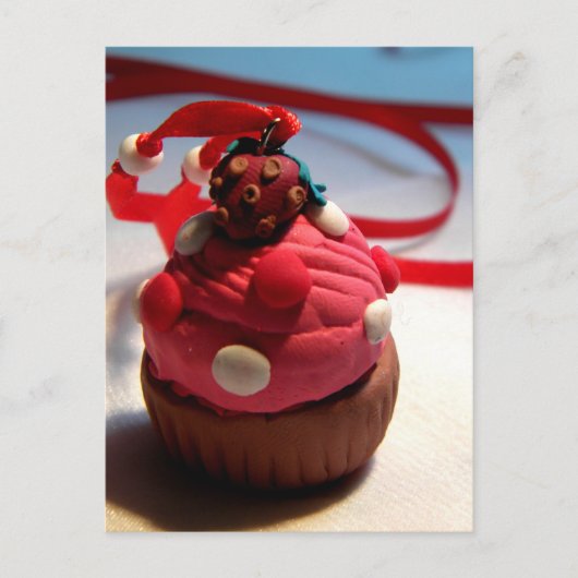 Aardbei Cupcake Briefkaart (Voorkant)