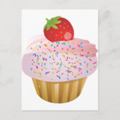 Aardbei Cupcake Briefkaart (Voorkant)