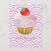 Aardbei Cupcake Briefkaart (Voorkant)
