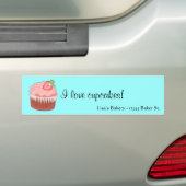 Aardbei cupcake Bumpersticker (Op auto)