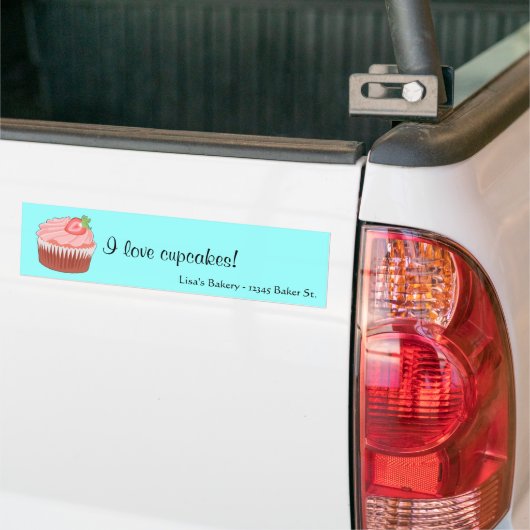 Aardbei cupcake Bumpersticker (Op Truck)