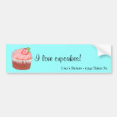 Aardbei cupcake Bumpersticker (Voorkant)