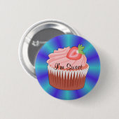 Aardbei cupcake Button (Voorkant /achterkant)