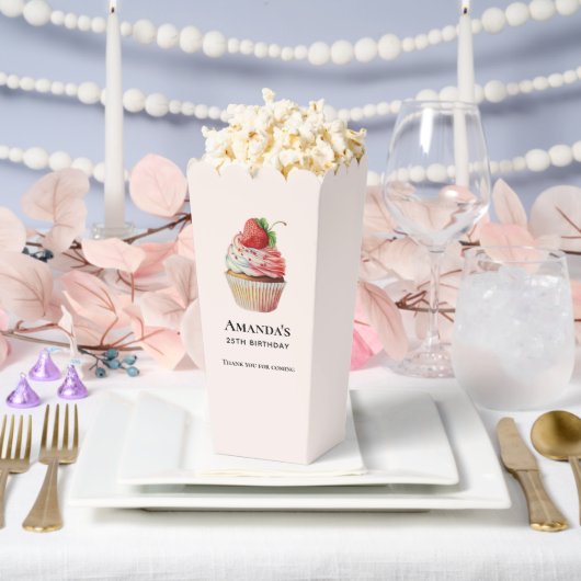 Aardbei Cupcake Dessert Verjaardag Bedankt Bedankdoosjes (Huwelijk)