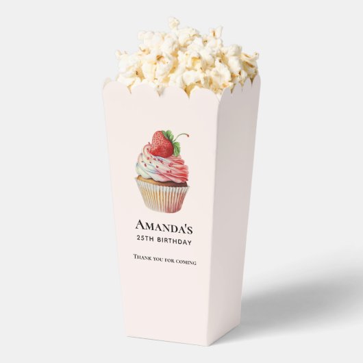 Aardbei Cupcake Dessert Verjaardag Bedankt Bedankdoosjes (Popped)