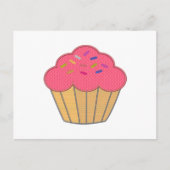 Aardbei Cupcake Faux borduurwerk Print Briefkaart (Voorkant)
