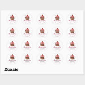 Aardbei Cupcake Glans Bedankt Sticker (Vel)