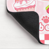 Aardbei Cupcake Kat Mousepad Muismat (Hoek)