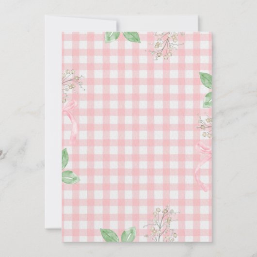 Aardbei Cupcake Lijst Plaid Baby shower Kaart (Achterkant)