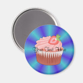 aardbei cupcake magneet (Voorkant / Achterkant)