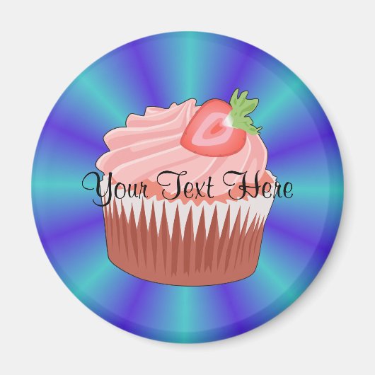 aardbei cupcake magneet (Voorkant)