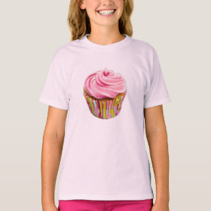 Aardbei Cupcake met roze vorst T-shirt