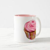 Aardbei Cupcake met roze vorst Tweekleurige Koffiemok (Voorkant rechts)