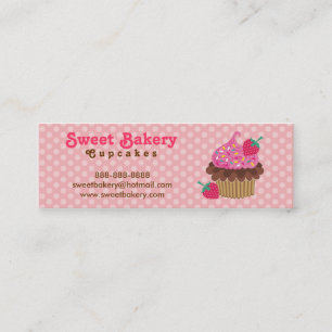 Aardbei Cupcake Mini Visitekaartjes Label