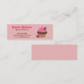 Aardbei Cupcake Mini Visitekaartjes Label (Voorkant / Achterkant)
