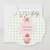 Aardbei Cupcake Ronde Baby shower Uitnodiging (Achterkant)