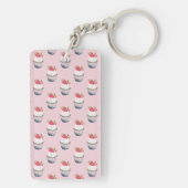 Aardbei Cupcake Sleutelhanger – Schattigee Roze Pa (achterkant)