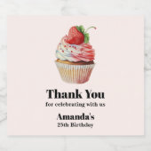 Aardbei Cupcake Sweet Dessert Verjaardag Bier Etiket (Enkel label)