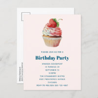 Aardbei Cupcake Sweet Dessert Verjaardag