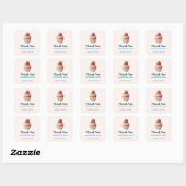 Aardbei Cupcake Sweet Dessert Wedding Dank u Vierkante Sticker (Vel)