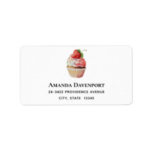 Aardbei Cupcake Sweet Desserts Adres Etiket