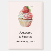 Aardbei Cupcake Sweet Wedding Save the Date Magneet (Voorkant)
