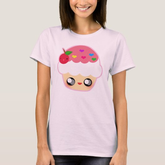 Aardbei Cupcake T-shirt (Voorkant)