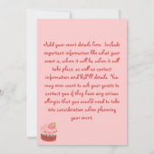 Aardbei Cupcake Uitnodiging (Achterkant)