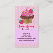 Aardbei Cupcake-Visitekaartjes Visitekaartje (Achterkant)