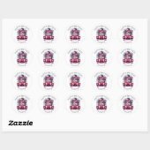 Aardbei Cupcake Whimsical gepersonaliseerd Ronde Sticker (Vel)