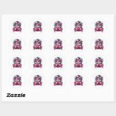 Aardbei Cupcake Whimsical Ronde Sticker (Vel)