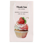 Aardbei Cupcake Zoete Dessert Dank Je Klein Cadeauzakje (Voorkant)