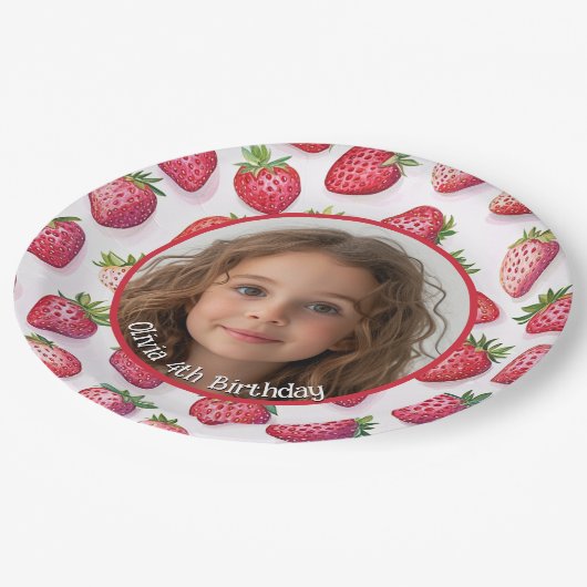 Aardbei Custom foto en naam Paper Bord (Gekanteld)