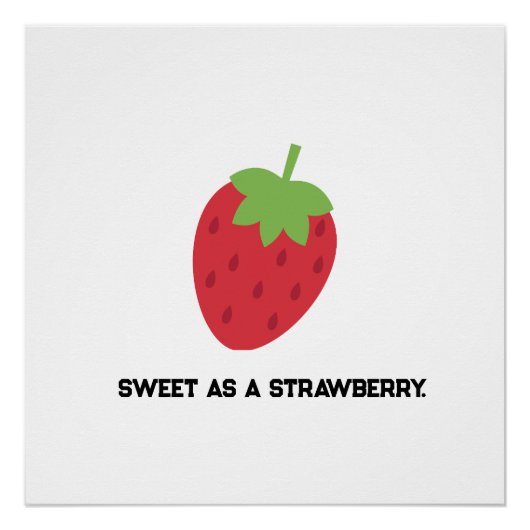 Aardbei Cute Fruit-Themed Perfect Poster (Voorkant)
