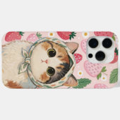 Aardbei Cute Kat Telefoon Hoes Kawaii Kitten (Achterkant (horizontaal))