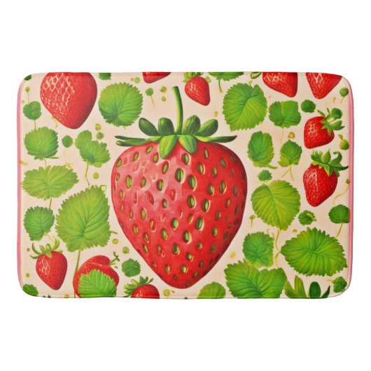 Aardbei Dadaïstische kunstwerk Badmat (Voorkant)